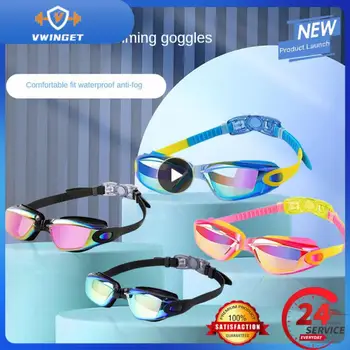 1-8 шт. Профессиональные красочные детские Силиконовые очки для плавания, Противотуманные, УФ-очки для плавания, Водонепроницаемые силиконовые очки для плавания