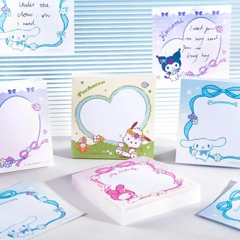 12шт Подлинный Блокнот Sanrio Memo Pad Блокнот Cinnamoroll Kuromi Melody Message Book Бессвязный Студенческий Учебный Меморандум Заметки 100%