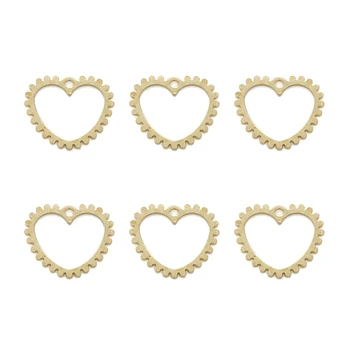 20 штук необработанных латунных сердечек-шармов в стиле панк-винтики, Полая подвеска в виде сердца, рамка для сережек, ожерелий, браслетов, ювелирных изделий, сделанных своими руками