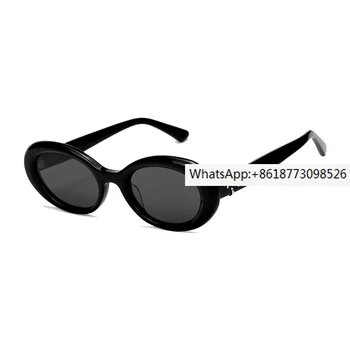 2023 Новые солнцезащитные очки KUN0003 Солнцезащитные очки в овальной оправе Унисекс Персонализированная Пластина Корейская Близорукость