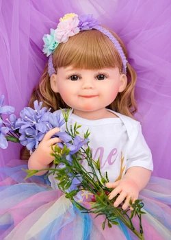 22-дюймовая Силиконовая Кукла Bebe Reborn Doll для Всего Тела, Девочка-Принцесса, Мягкие Куклы, Реалистичные Детские Игрушки Для Игр