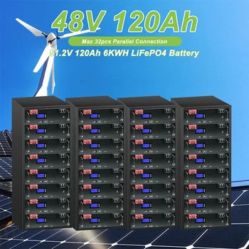 48V 100Ah 120Ah 200Ah Батарея LiFePO4 Макс 32шт Протокол параллельного подключения литий-железо-фосфатная батарея