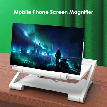 8-дюймовый усилитель экрана мобильного телефона с 3D-экраном, Видеоэкран, HD-Лупа, Складывающаяся Увеличенная Подставка для проектора для смартфона с киноусилением