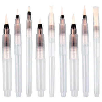 9шт Акварельных ручек, водорастворимых цветных ручек, акварельных кистей, ручек для рисования (120 мм, кончик 155 мм, кончик 190 мм