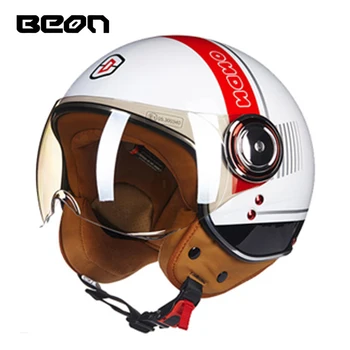 BEON Ретро 3/4 Мотоциклетный шлем с открытым лицом, одобренный DOT Chopper, Винтажный Capacete De Moto, Мужской, женский, Скутерный, мотоциклетный casco ECE