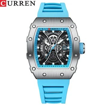 Curren 8438 Мужские часы с лентой, кварцевые часы с календарем, мужские часы, спортивные повседневные мужские часы