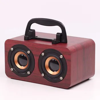 FT-4002 Винтажный деревянный беспроводной динамик Bluetooth Портативный наружный Звук, сабвуфер для домашнего кинотеатра, автомобильный динамик