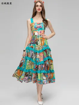 G08256 Высококачественное Новое Модное Женское весеннее платье 2023 года класса Люкс известного бренда Европейского дизайна в стиле вечеринки платье