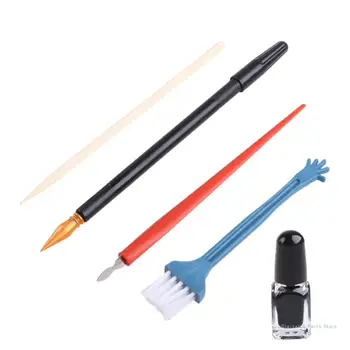 M17F, 5 предметов, инструмент для рисования царапинами, ручка с двойным наконечником, деревянный скребок для стилуса