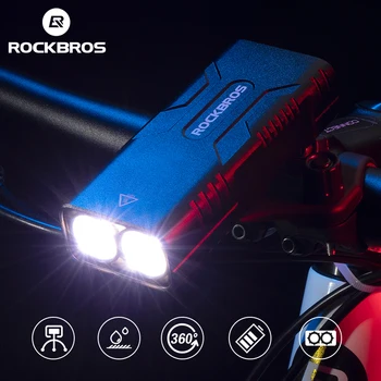 ROCKBROS 2T6 LED Велосипедный Фонарь 10 Вт 10000 мАч Велосипедная Передняя Лампа Фонарик Велосипедное Оборудование MTB Фара Супер Яркий Фонарик