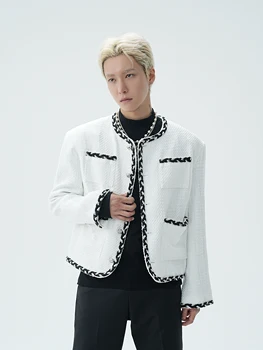 ac0784 Модные мужские пальто и куртки 2023 для подиума, роскошный европейский дизайн, мужская одежда для вечеринок.