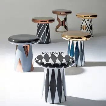 ins приставной столик угловые столики модные простые маленькие приставные столики дизайнерский круглый журнальный столик табурет для макияжа керамические столовые приборы طاولات