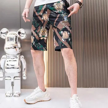 Абстрактный Художественный Принт 2023 Летние Мужские шорты Musculation Homme Fashion Short Hombre Повседневная одежда