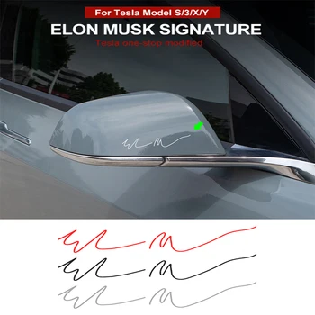 Автомобильная наклейка Фирменные наклейки Илона Маска для Tesla Model 3 Y, модель S, Модель X, Наклейки с логотипом, Эмблемы, Аксессуары для украшения