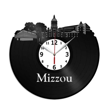 Виниловые настенные часы Университета Миссури для домашнего декора - Настенные часы для гостиной и кухни - 12 дюймов