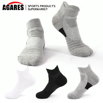 Горячие противоскользящие спортивные носки Мужские Профессиональные дышащие велосипедные гоночные дорожные велосипедные носки для бега, быстросохнущие футбольные носки для футбола
