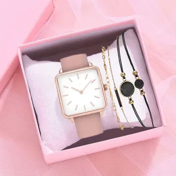 Женские кварцевые часы Sdotter с кожаным ремешком, роскошные наручные часы с простым циферблатом, модный браслет, женские часы, элегантное платье Cloc