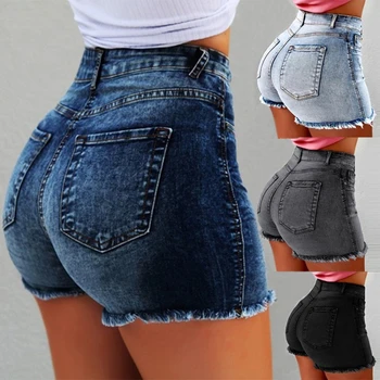 Женские шорты Sexy Currents, эластичные джинсы с высокой талией, горячие брюки