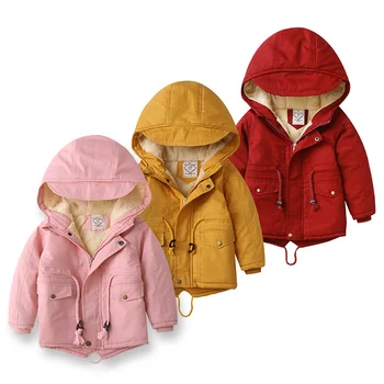 Зимняя одежда 2023 года Хлопчатобумажные пальто Новая утепленная куртка с капюшоном для мальчиков и девочек Детская