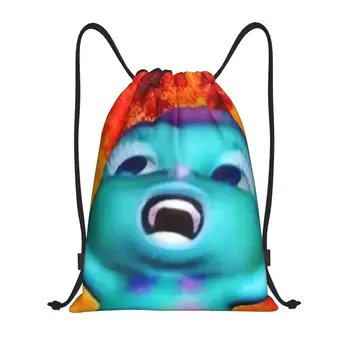Изготовленная на заказ психоделическая сумка на шнурке Bisble Meme для покупок, рюкзаки для йоги, Мужская Женская сумка для спортзала с героями мультфильмов