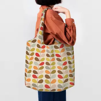 Изготовленные на заказ холщовые сумки для покупок с несколькими ножками, женские сумки для покупок с прочной емкостью, Orla Kiely, сумки для покупок, сумки для фотографий