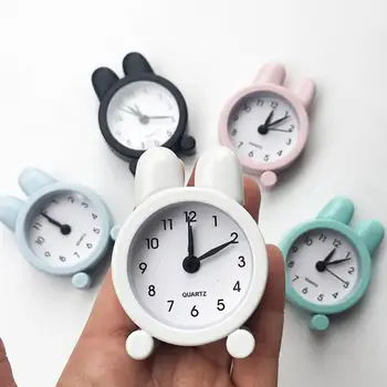 Изящные Студенческие часы Легкий Настольный Будильник Дизайн Кролика Хронометраж Креативные Милые Мини-аналоговые Часы