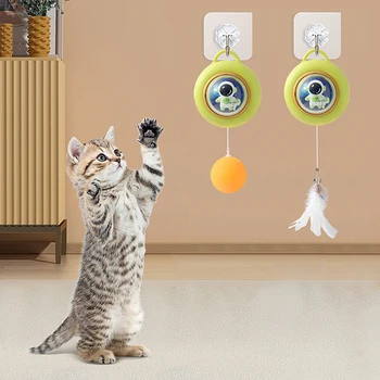 Интерактивная игрушка для подвешивания кошек, имитирующая кошачью ловушку, игрушки из перьев, Забавные эластичные игрушки-дразнилки, игрушки для дрессировки, товары для домашних животных, Повседневные принадлежности
