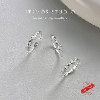 Кольцо из стерлингового серебра ITSMOS s925 с опалом, мини-кольцо неправильной формы, обручальные кольца с классическим пасьянсом для женщин