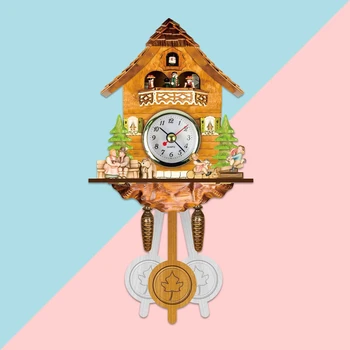 Креативные ретро Настенные часы с кукушкой Деревянные Часы с кукушкой ручной работы, Настенные Часы с колокольчиком для вызова птиц