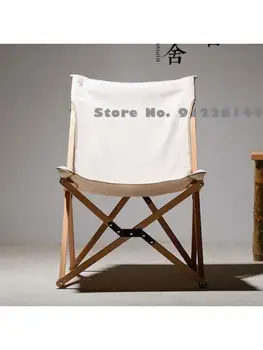 Кресло с откидной спинкой из массива дерева, Складной пляжный стул, Брезентовый походный стул, Японский диван для отдыха на балконе, Переносное уличное кресло Butterfly