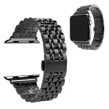 Металлический ремешок с семью полосами для Apple Watch, браслет из нержавеющей стали 304 для Iwatch серии 1 2 3 4 5 6 7 8 SE