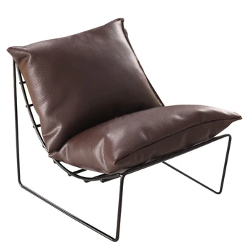 Миниатюрная мебель Moon Chair в масштабе 1:6, Мини-кожаный диван, одноместный стул для кукольного домика, Аксессуары Темно-коричневого цвета
