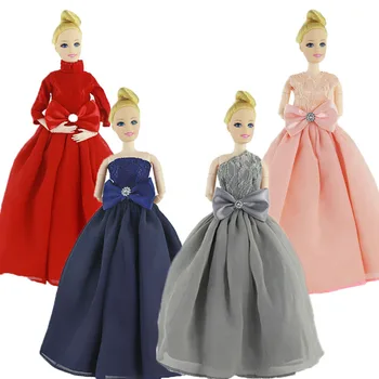 Многоцветное модное кружевное платье принцессы для куклы Барби Наряды Вечерние платья Одежда для кукол 1/6 Аксессуары для кукол Игрушки