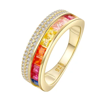 Модные Роскошные Многоцветные Обручальные кольца с цирконием для женщин, ювелирные изделия из колец с круглым квадратным камнем для вечеринок