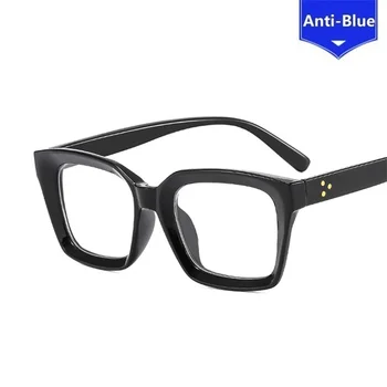 Модные ультралегкие оправы Женские плоские зеркальные очки Унисекс с антисиневым покрытием Светло-пропионовый Синий Блокирующий Очки Оправы для очков