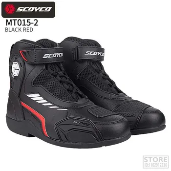 Мотоботы SCOYCO Botas Moto из микрофибры, ботинки для мотокросса, гонок по бездорожью, Обувь для езды на мотоцикле, мужские мотоботы