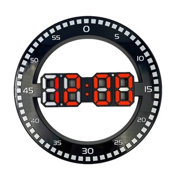 Настенные часы для гостиной, электронные часы, портативный экран, прочный, без скачущих секунд, черный и красный