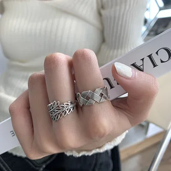 Новое модное кольцо на палец серебристо-золотого цвета с открытым листом и крестом, винтажное, в стиле панк, наращиваемое для женщин, подарок для девочек, прямая поставка оптом