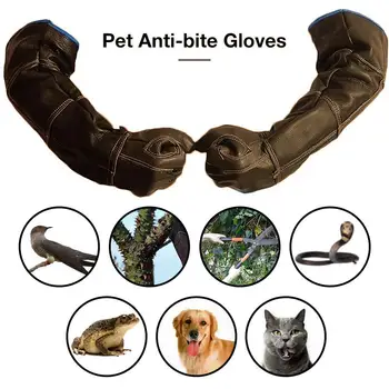 Обновленные перчатки для домашних животных, перчатки для купания СОБАК И КОШЕК, Укрепляющие кожаные перчатки из утолщенной воловьей кожи, защищающие от укусов, для защиты от садоводства домашних животных.