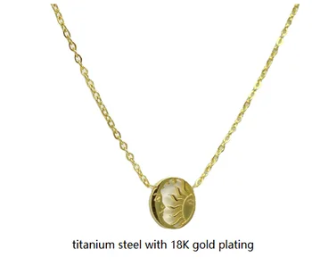 Ожерелье из титановой стали с подвеской в виде солнца и Луны