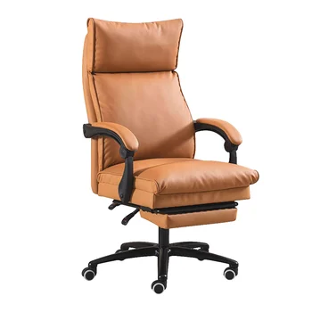 Офисное кресло из воловьей кожи, Откидывающийся компьютерный стул, мебель в американском стиле в стиле ретро, подъемные и вращающиеся поручни