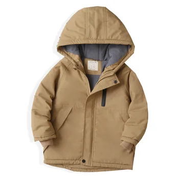 Плюшевые и утепленные парки, верхняя одежда для мальчиков, хлопковая куртка, детская куртка с хлопковой подкладкой, хлопковая куртка с капюшоном, зимнее новое хлопковое пальто