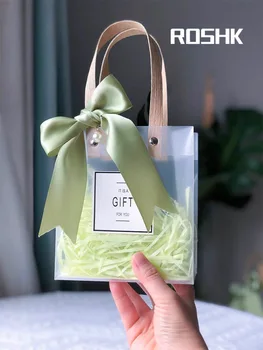 Подарочный пакет ROSHK Premium Пластиковая сумочка Подарочный пакет с бантом