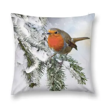 Подушка Robin in Snow, Декоративная наволочка, Чехлы для диванных подушек