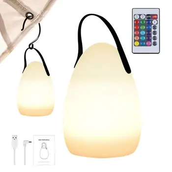 Портативная настольная лампа, USB-перезаряжаемая светодиодная лампа, 6-уровневая лампа для детской, ночник, 16 изменяющих цвет RGB, мощный и долговечный