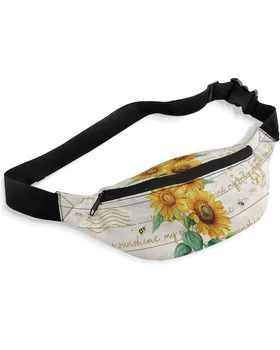 Поясная сумка Farm Flower Sunflower Bee, женские мужские поясные сумки, поясная сумка большой емкости, мужская нагрудная сумка через плечо