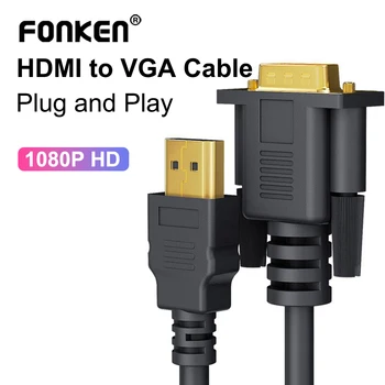 Разъем HDMI Male-VGA Male 1080P 60Hz Display Port, совместимый с HDMI кабель-адаптер VGA цифро-аналоговый для монитора компьютера Ноутбука