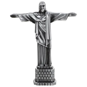 Религиозный декор Ремесло Фигурка Иисуса Украшения Сплав Настольная Скульптура Статуя Путешествия