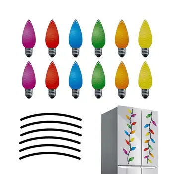 Рождественские магниты для автомобиля, светоотражающие наклейки для рождественского автомобиля с 6 яркими цветами, украшения для холодильника