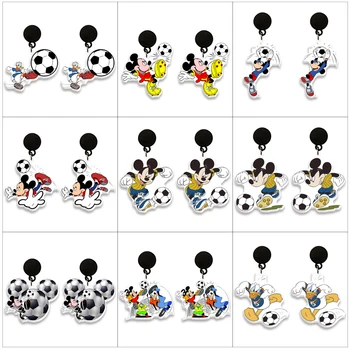 Серьги Disney football с Микки Маусом Акриловые Черные серьги-капли серьги для женщин